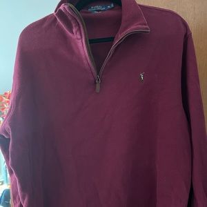 Polo Ralph Lauren Estate Rib Quarter zip maroon